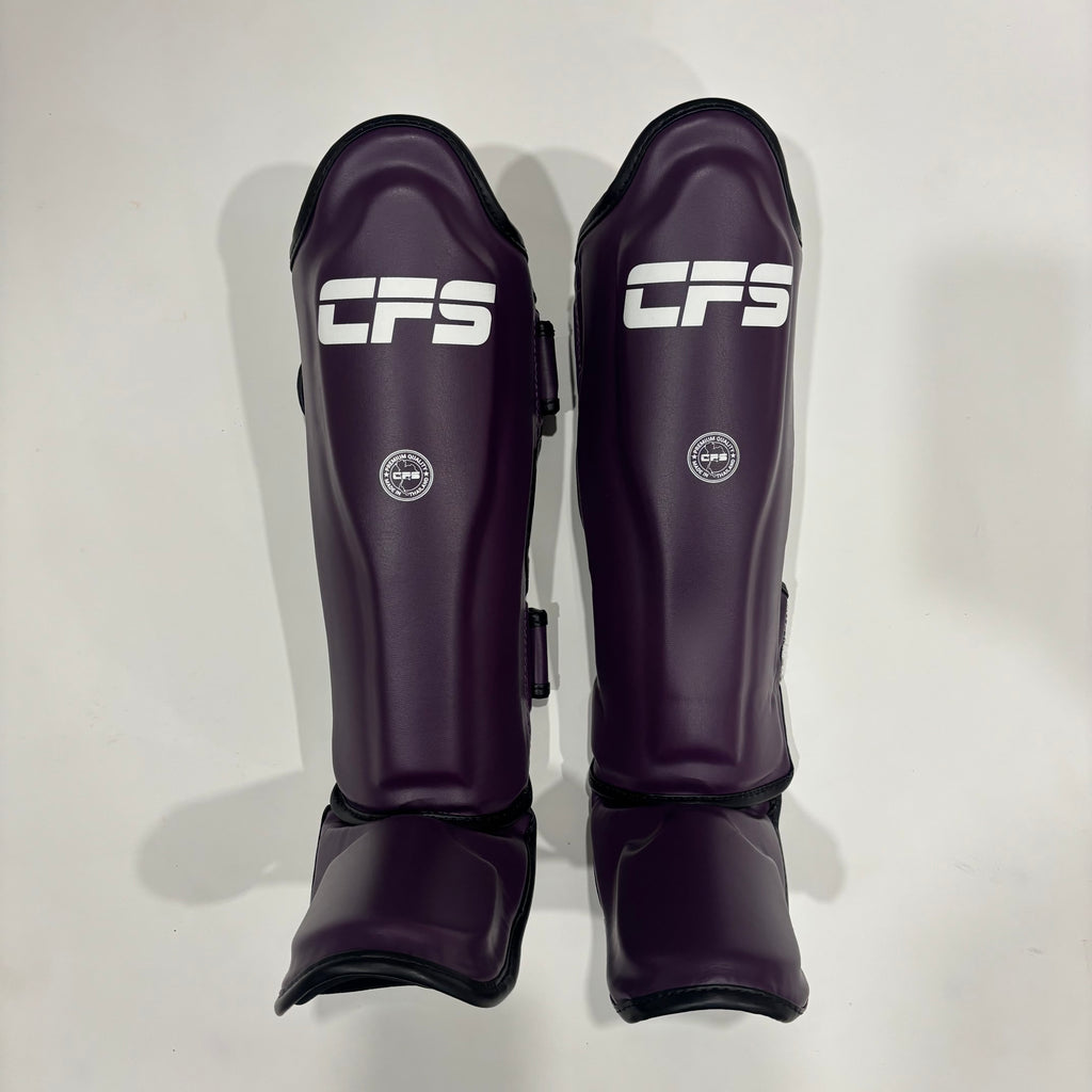 Clinch Fight Sports CFS Muay Thai Kids Youth Shin Guards Purple
