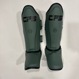 Clinch Fight Sports CFS Muay Thai Kids Youth Shin Guards Olive Green