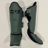 Clinch Fight Sports CFS Muay Thai Kids Youth Shin Guards Olive Green