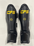 Clinch Fight Sports CFS Muay Thai Kids Youth Shin Guards Black/Gold