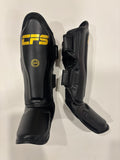 Clinch Fight Sports CFS Muay Thai Kids Youth Shin Guards Black/Gold