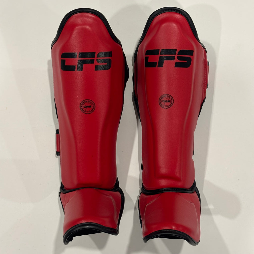 Clinch Fight Sports CFS Muay Thai Kids Youth Shin Guards Red