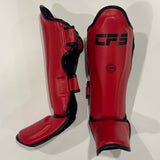 Clinch Fight Sports CFS Muay Thai Kids Youth Shin Guards Red