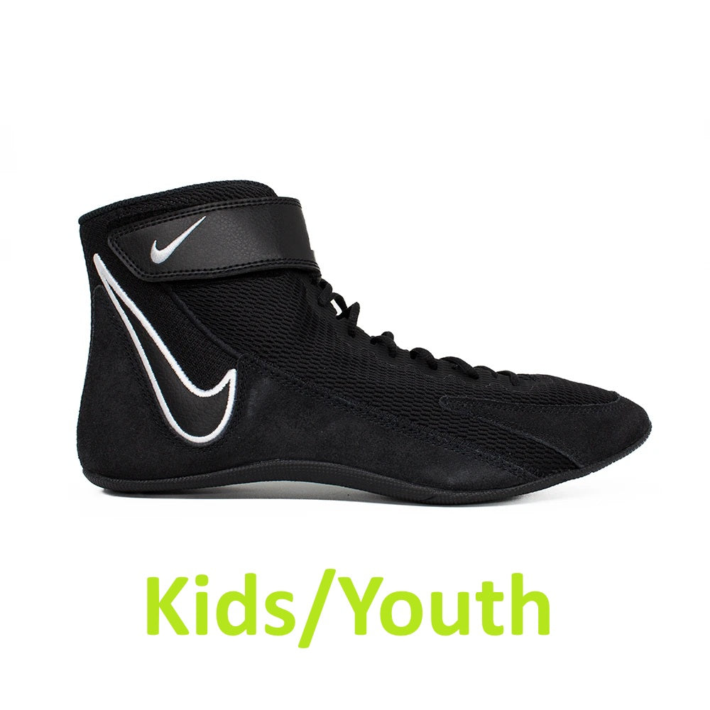 Nike Wrestling Kids Shoes Speedsweep VIII Boots Black/White