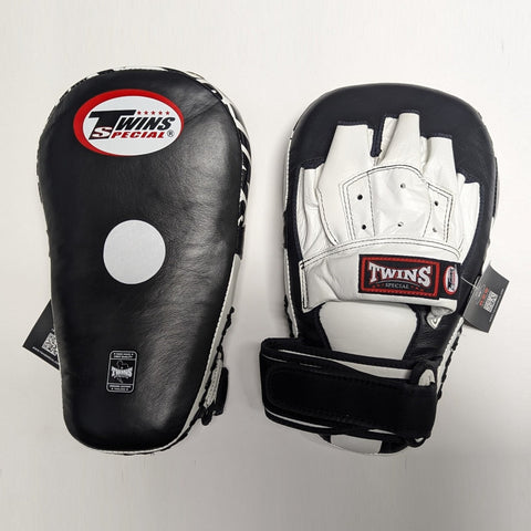 Twins Leather Hybrid Kick Punch Pads PML19 Black/White