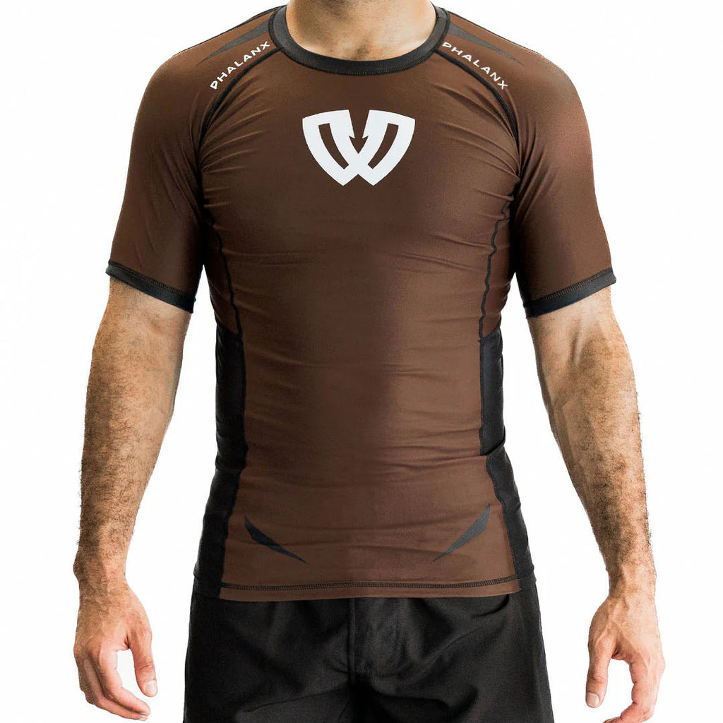 Phalanx Ranked Brown Short Sleeve Rash Guard