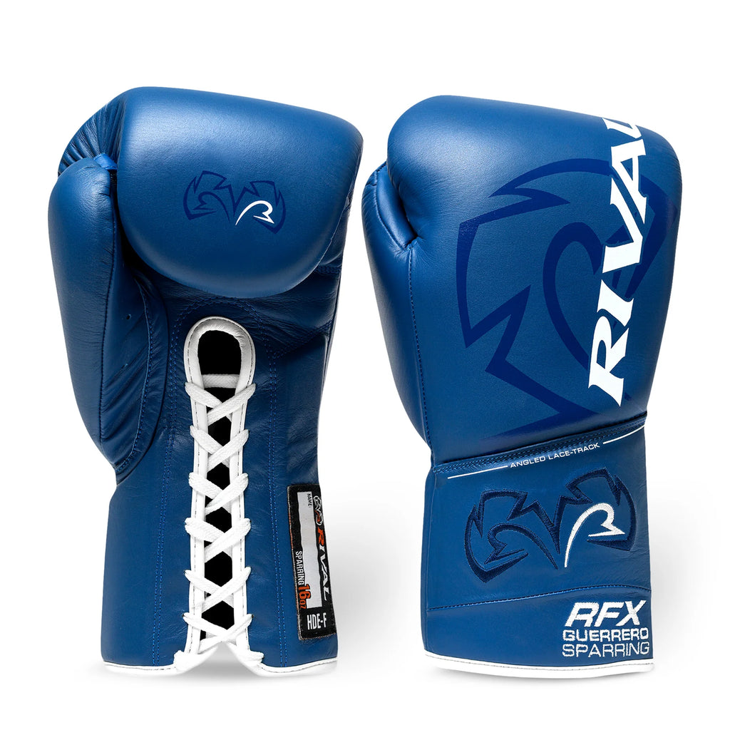 Rival Boxing RFX Guerrero Sparring Gloves Lace-Up Gloves Blue
