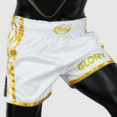 Fairtex Glory Kickboxing Muay Thai Shorts BSG1 White/Gold