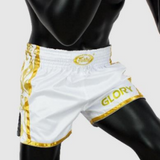 Fairtex Glory Kickboxing Muay Thai Shorts BSG1 White/Gold