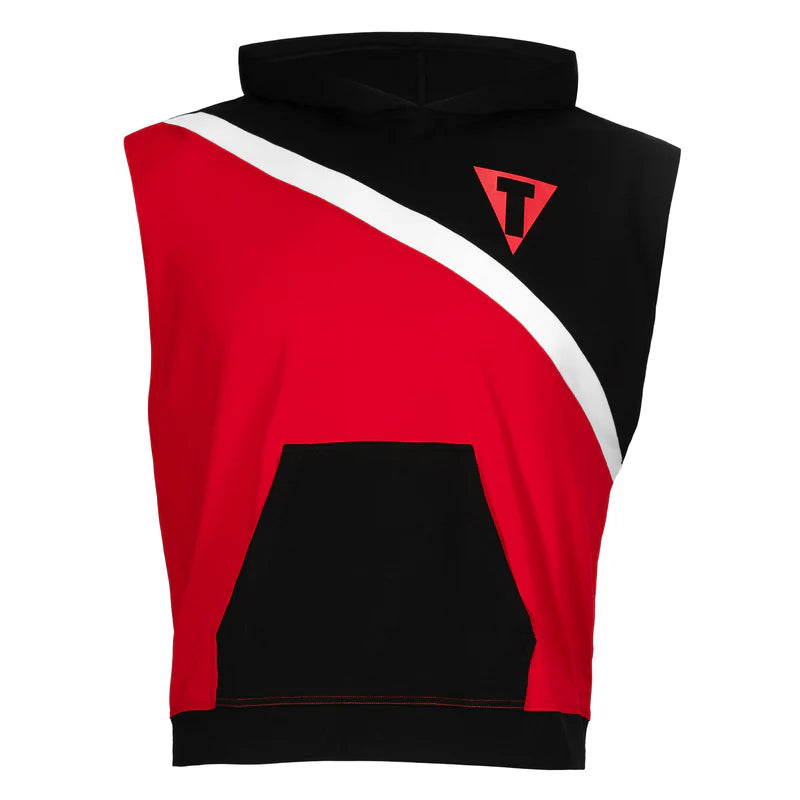 TITLE Boxing Split Combat Sleeveless Hoodie Red/Black