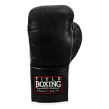 TITLE Boxing Old School Leather Lace-Up Sparring Gloves Black