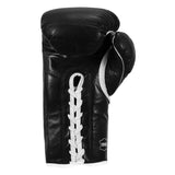 TITLE Boxing Old School Leather Lace-Up Sparring Gloves Black