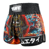 TUFF Muay Thai Shorts Retro Style Black Samurai