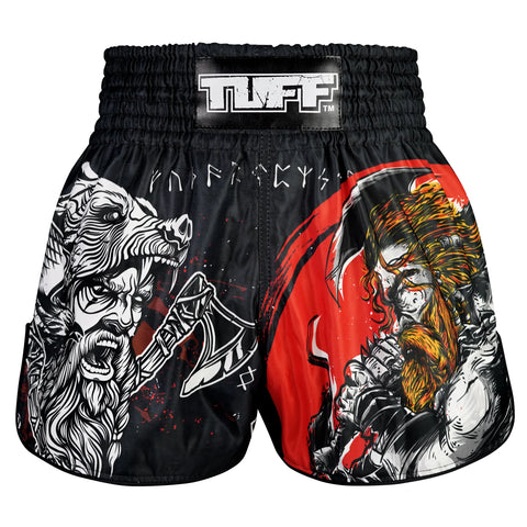 TUFF Muay Thai Shorts High-Cut Retro Style Viking Barbarian