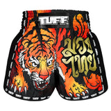 TUFF Muay Thai Shorts Retro Style Orange Furious Tiger