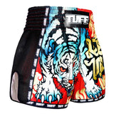 TUFF Kids Muay Thai Shorts Retro Style Red Furious Tiger