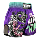 TUFF Muay Thai Shorts High-Cut Retro Style Shadow & Flame