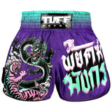 TUFF Muay Thai Shorts High-Cut Retro Style Shadow & Flame