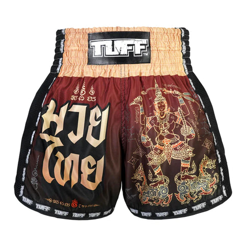 TUFF Muay Thai Shorts Retro Style Yant Narai Turning the Land
