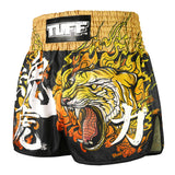 TUFF Muay Thai Shorts High-Cut Retro Style Tora Mazuka Tiger