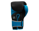 TITLE Boxing Gel World V2T Leather 16oz Gloves Black/Teal Blue