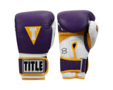 TITLE Boxing Gel World V2T Leather 16oz Gloves Purple/Yellow