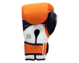 TITLE Boxing Gel World V2T Leather 16oz Gloves Orange/Blue