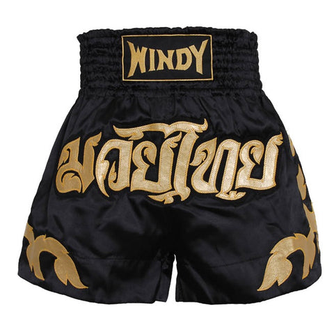 Windy Sport Muay Thai Shorts Black/Gold