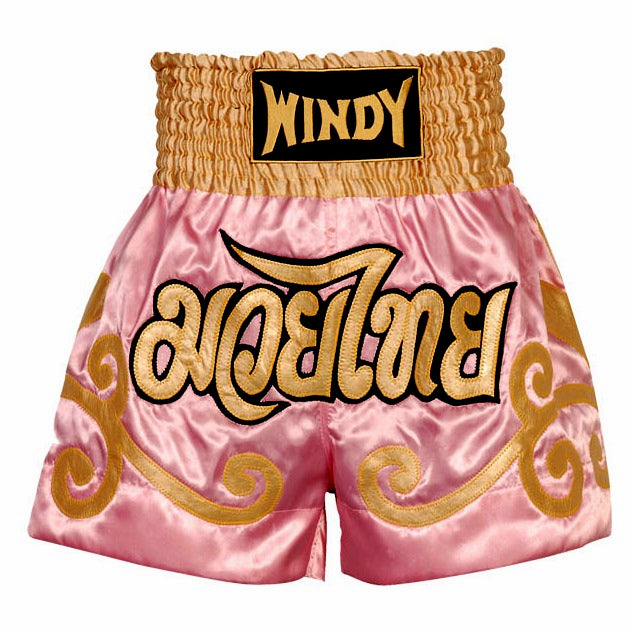 Windy Sport Muay Thai Shorts Pink/Gold