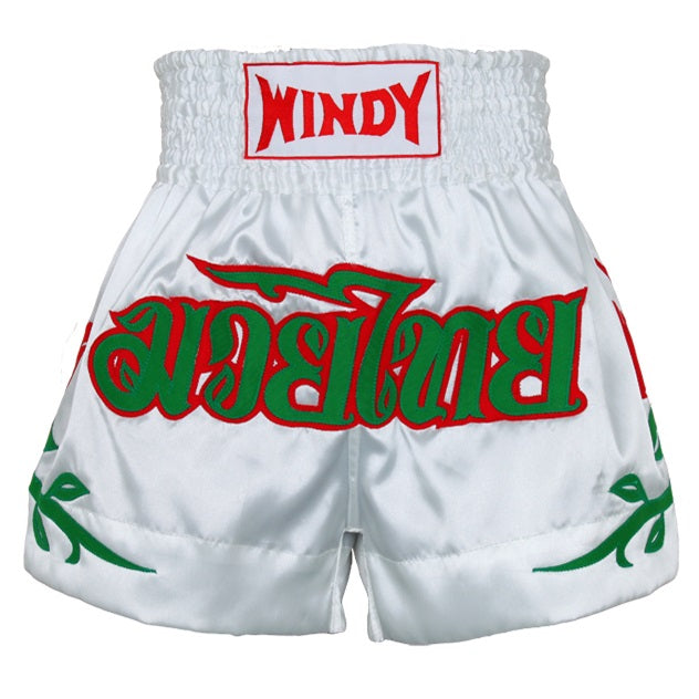 Windy Sport Muay Thai Shorts White/Green/Red