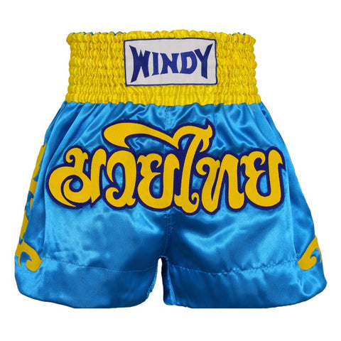 Windy Sport Muay Thai Shorts Bay Blue/Yellow