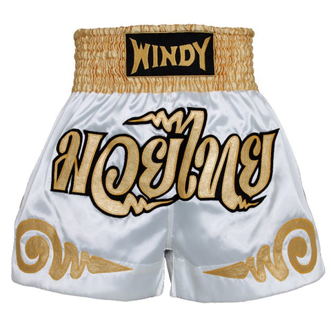 Windy Sport Muay Thai Shorts White/Gold