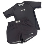 Clinch Fight Sports CFS Kids Youth Short Sleeve Rash Guard Grey