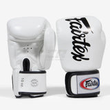 Fairtex BGV19 Deluxe Tight Fit White Muay Thai Boxing Gloves