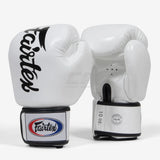 Fairtex BGV19 Deluxe Tight Fit White Muay Thai Boxing Gloves