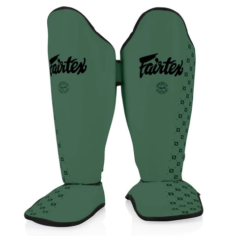 Fairtex SP5 Competition Shin Guards Instep Olive Green
