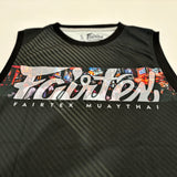 Fairtex MTT40 Sleeveless Tank Top Jersey Shirt Thailand Lights Black