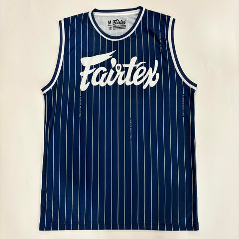 Fairtex MTT41 Sleeveless Tank Top Jersey Shirt Pinstripe Blue