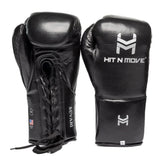 HIT N MOVE SUVARI Lace Up Horse Hair Boxing Gloves Black