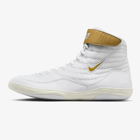 Nike Inflict 3 Wrestling Shoes Boot White Gold Limited Edition