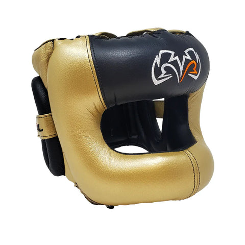 Rival Boxing Guerrero Facesaver Headgear Head Gear Guard Metallic Gold