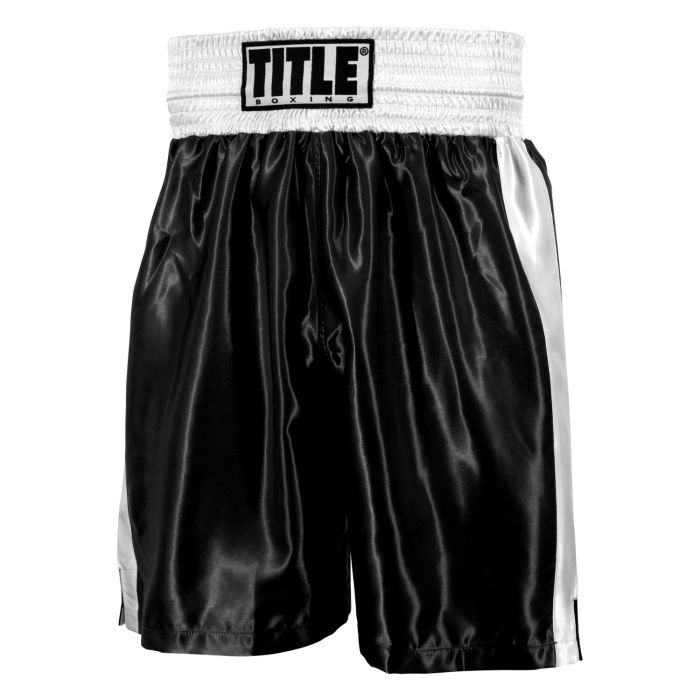 Title Boxing Classic Edge Satin Boxing Shorts Trunks Black