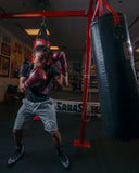 TITLE Boxing Old School Leather Velcro Bag Gloves 2.0 Maroon