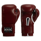 TITLE Boxing Old School Leather Velcro Bag Gloves 2.0 Maroon
