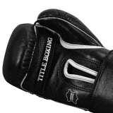 TITLE Boxing Old School Leather Velcro Bag Gloves 2.0 Black