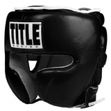 Title Boxing Leather Sparring Headgear Black