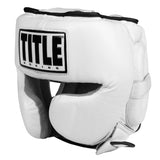 Title Boxing Leather Sparring Headgear White