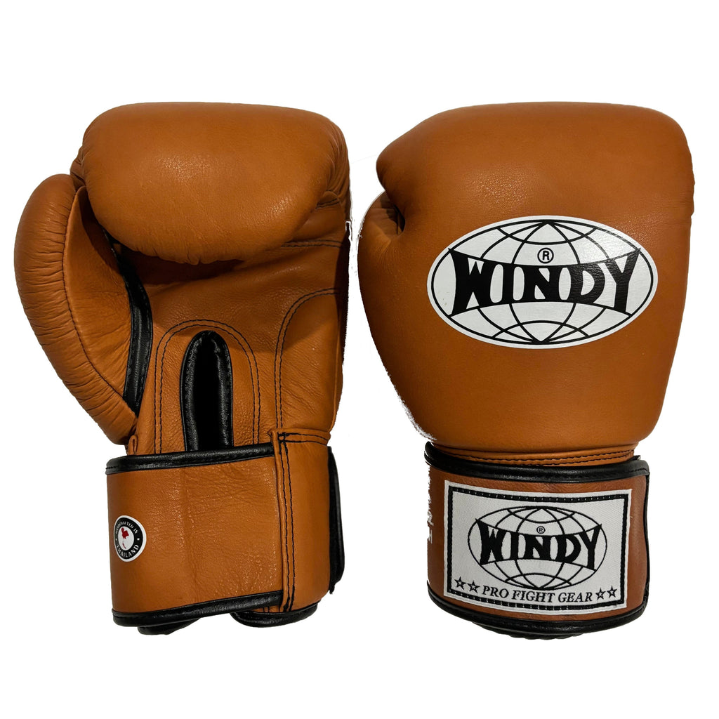 Windy Sport BGVH Muay Thai Boxing Gloves Premium Brown Leather