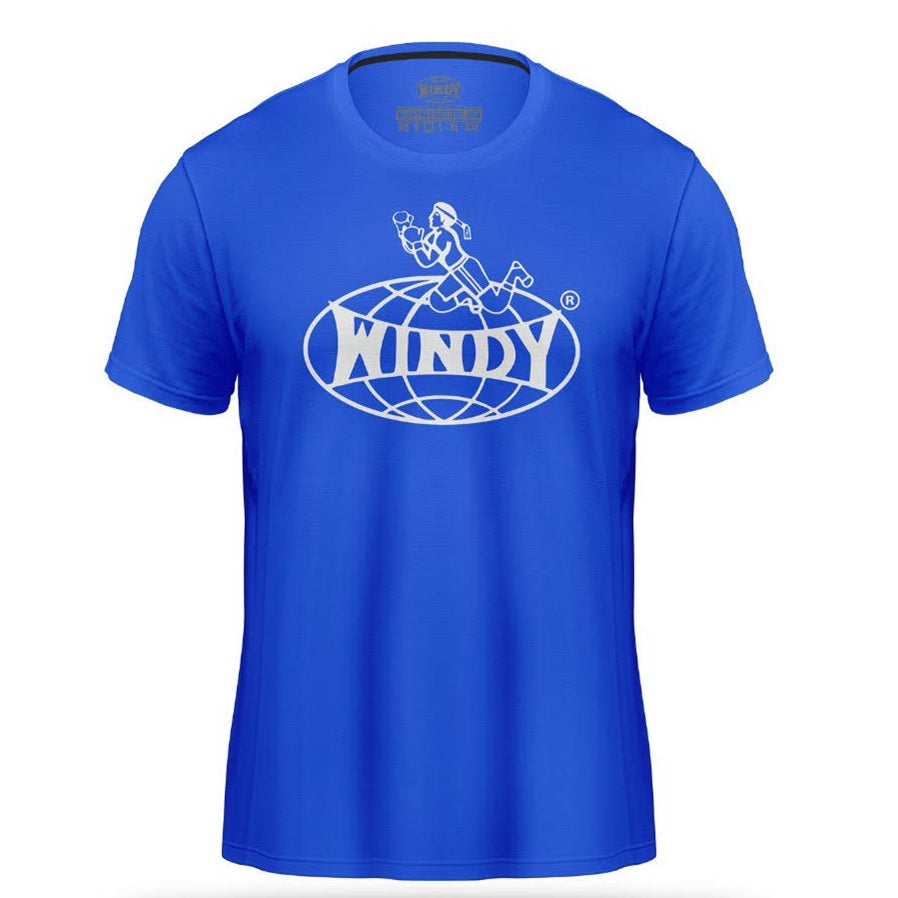 Windy Sport Classic Muay Thai Wai Kru Logo T-Shirt Blue