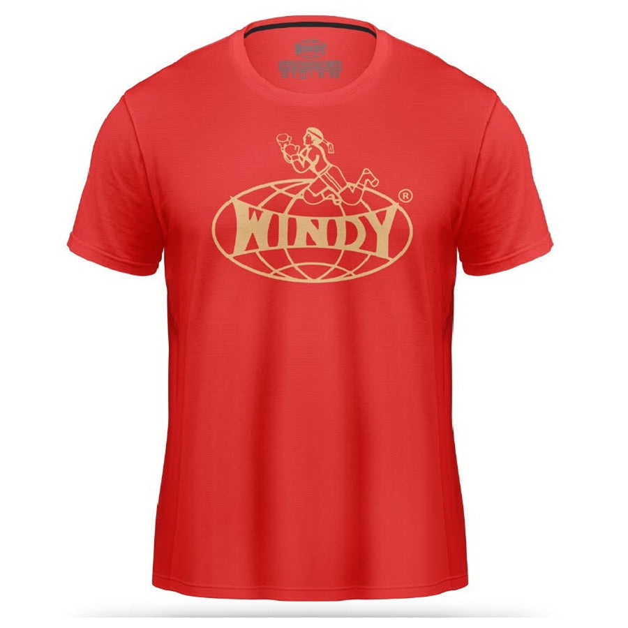 Windy Sport Classic Muay Thai Wai Kru Logo T-Shirt Red/Gold